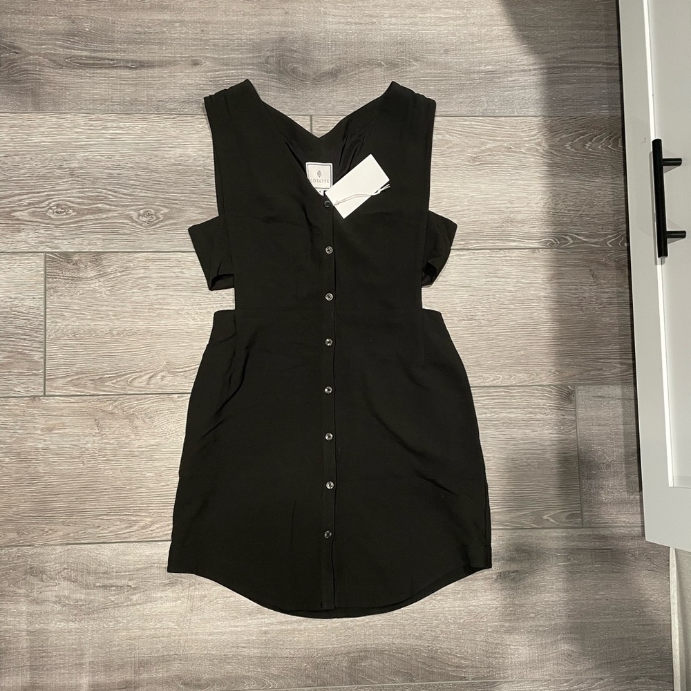Black button up dress